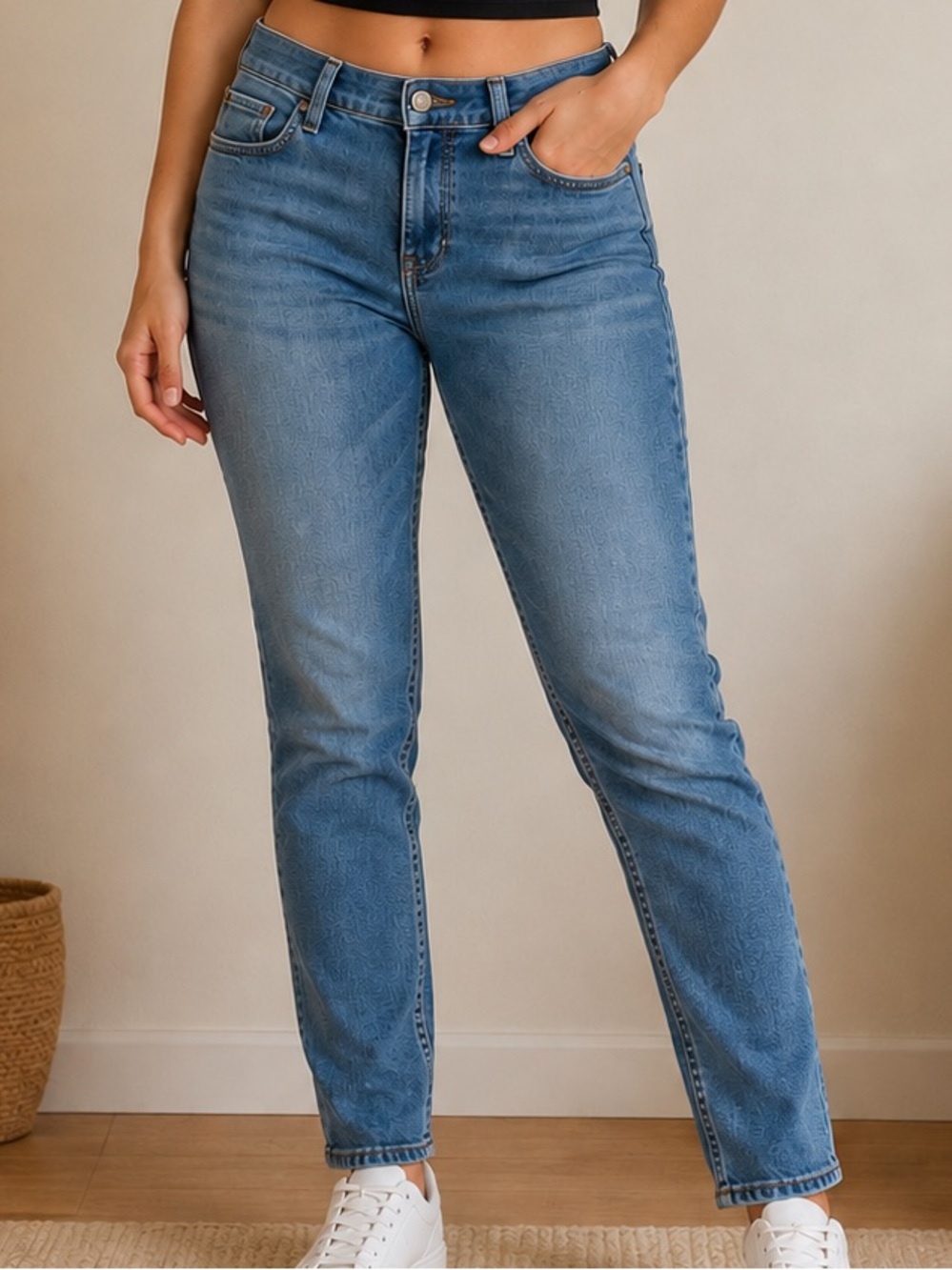 Hollister Slim Straight Jeans Women’s Size 30x30 Medium Wash Epic Flex Denim EXC